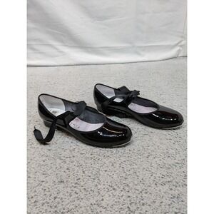 Spotlights Tap Dance Shoes Womens 6 Black Patent Mary Jane USA Made Metal NIB
